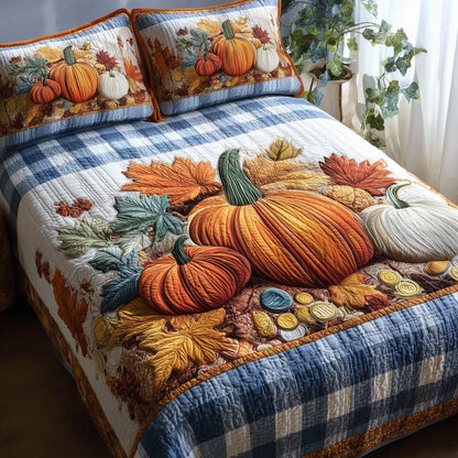 Cozy Pumpkin Patch 3-Piece Quilted Bedding Set GFTOTP10928