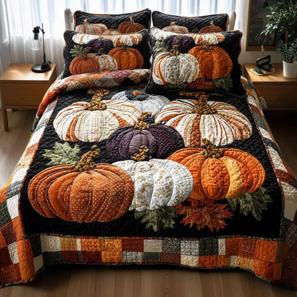 Cozy Pumpkin Patch 3-Piece Quilted Bedding Set GFTOTP10930