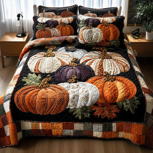 Cozy Pumpkin Patch 3-Piece Quilted Bedding Set GFTOTP10930