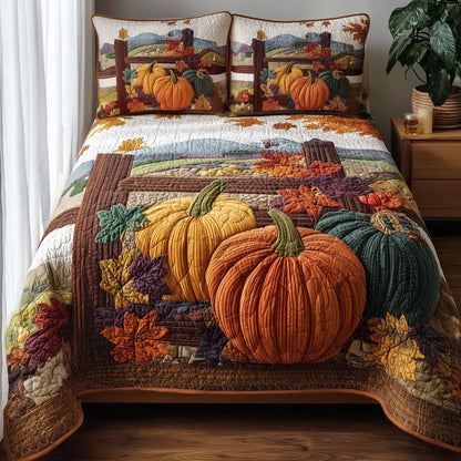 Golden Patch 3-Piece Quilted Bedding Set GFTOTP10936