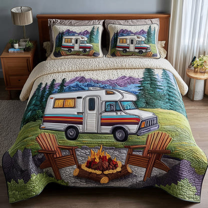 Rustic Campfire 3-Piece Quilted Bedding Set GFTOTP10945