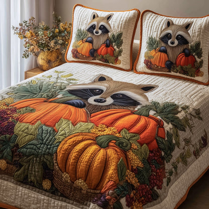 Autumn Racoon 3-Piece Quilted Bedding Set GFTOTP10955