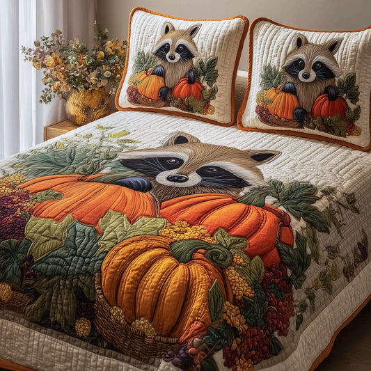 Autumn Racoon 3-Piece Quilted Bedding Set GFTOTP10955