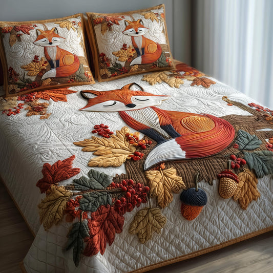 Autumn Fox 3-Piece Quilted Bedding Set GFTOTP10957
