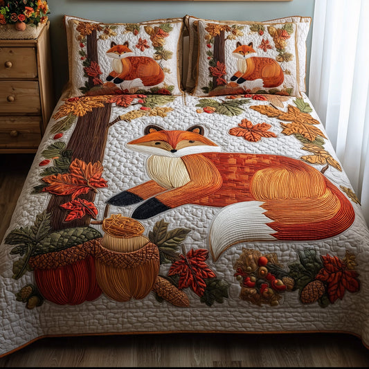 Autumn Fox 3-Piece Quilted Bedding Set GFTOTP10958