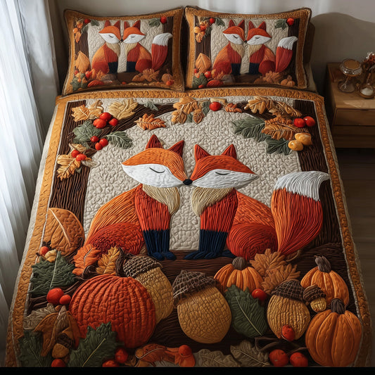 Autumn Fox 3-Piece Quilted Bedding Set GFTOTP10959