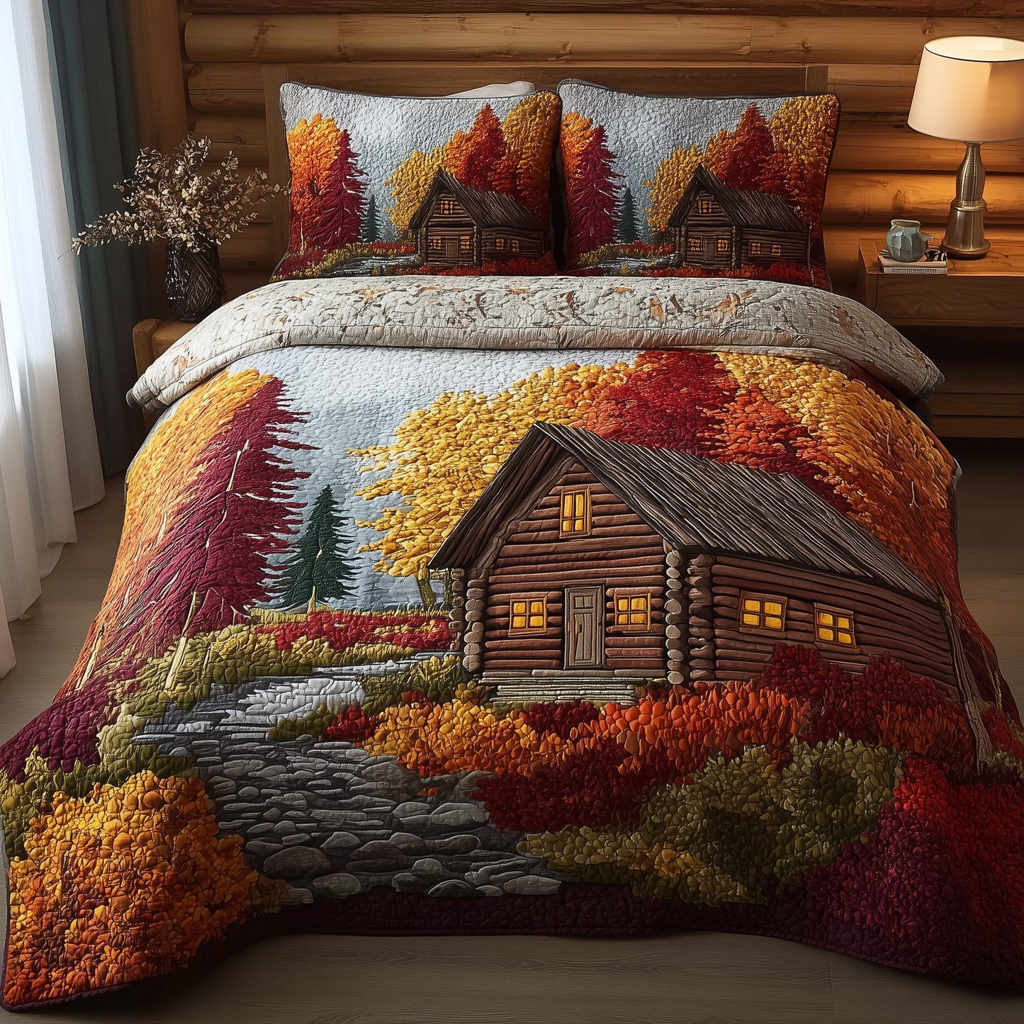 Autumn Forest 3-Piece Quilted Bedding Set GFTOTP10960