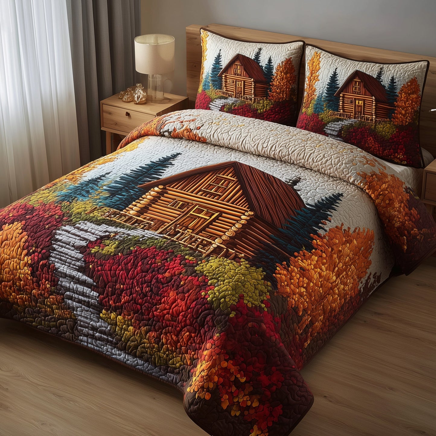 Autumn Forest 3-Piece Quilted Bedding Set GFTOTP10961