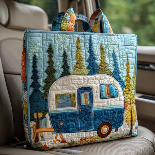 Vintage Camping Trailer Quilted Tote Bag GFTOTP10972