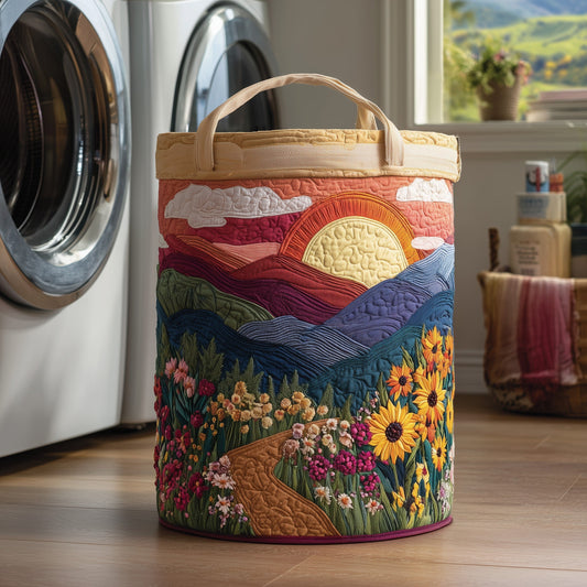 Flower Field Quilted Laundry Basket GFTOTP10986
