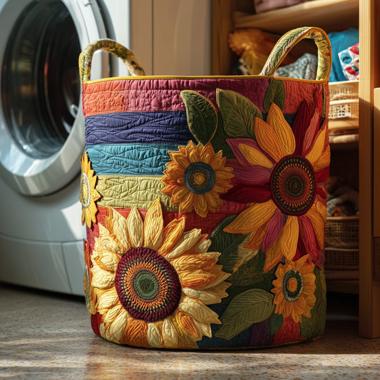 Sunflower Sunray Quilted Laundry Basket GFTOTP10990