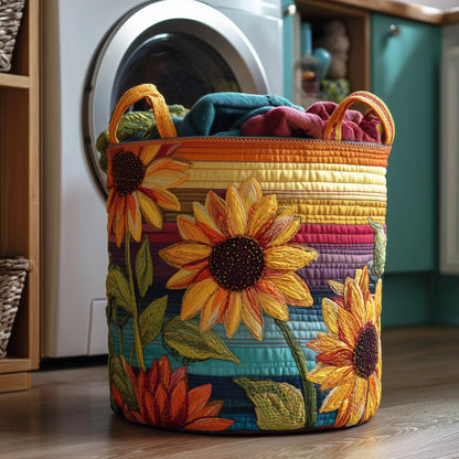 Sunflower Sunray Quilted Laundry Basket GFTOTP10991