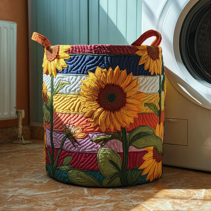 Sunflower Sunray Quilted Laundry Basket GFTOTP10992