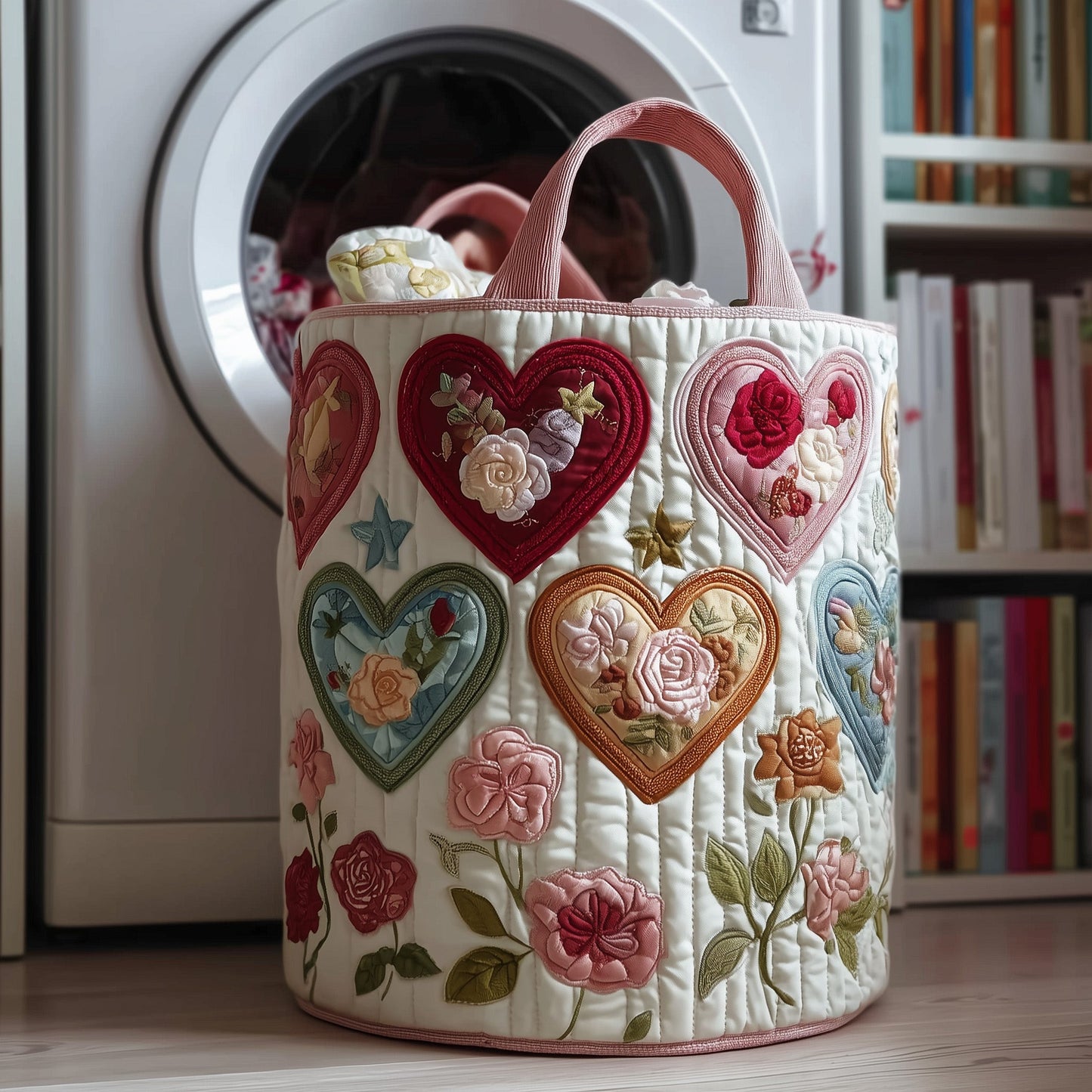 Rose Garden Quilted Laundry Basket GFTOTP10995
