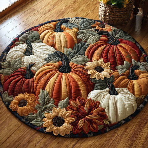 Rustic Pumpkin Quilted Round Mat GFTOTP11023