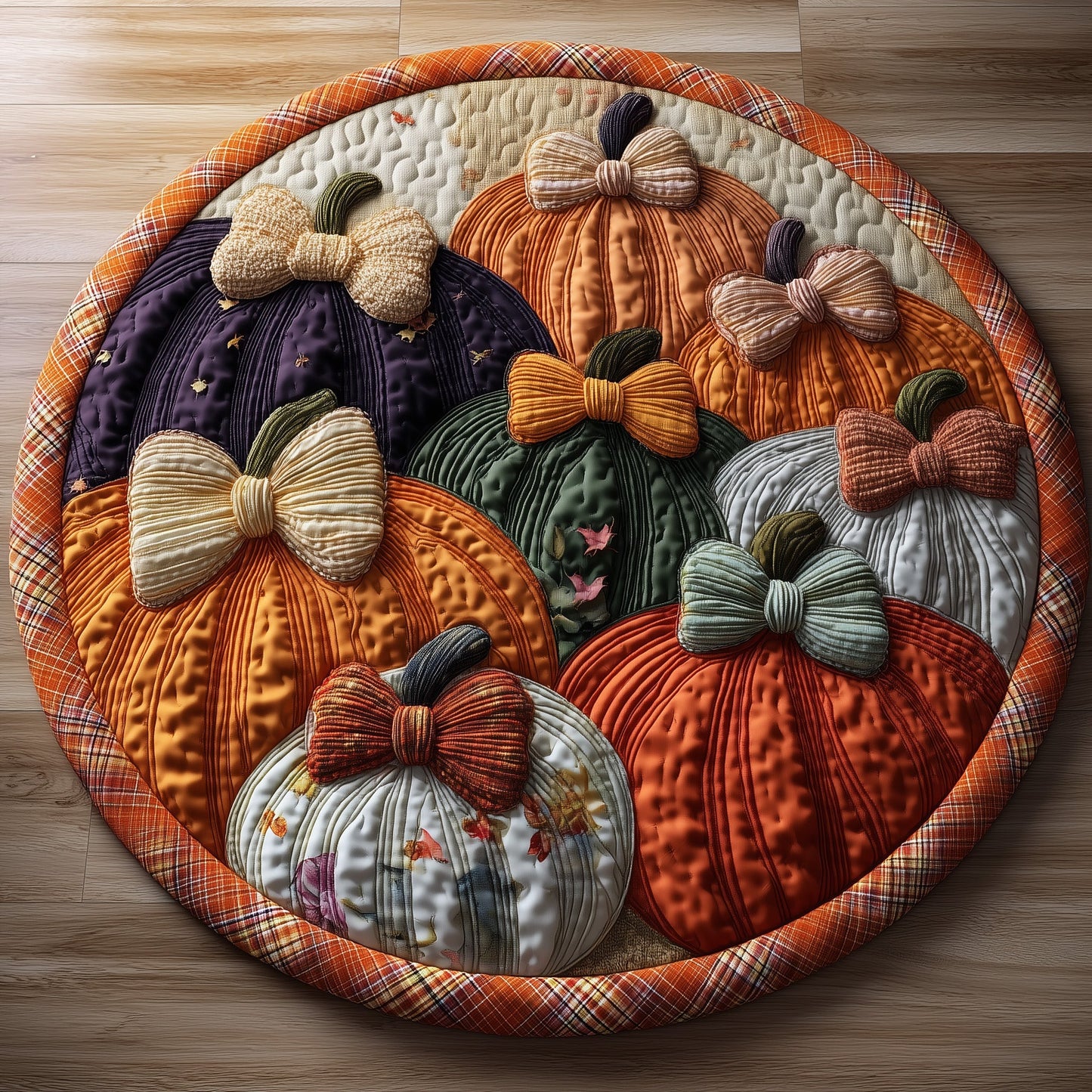 Rustic Pumpkin Quilted Round Mat GFTOTP11025