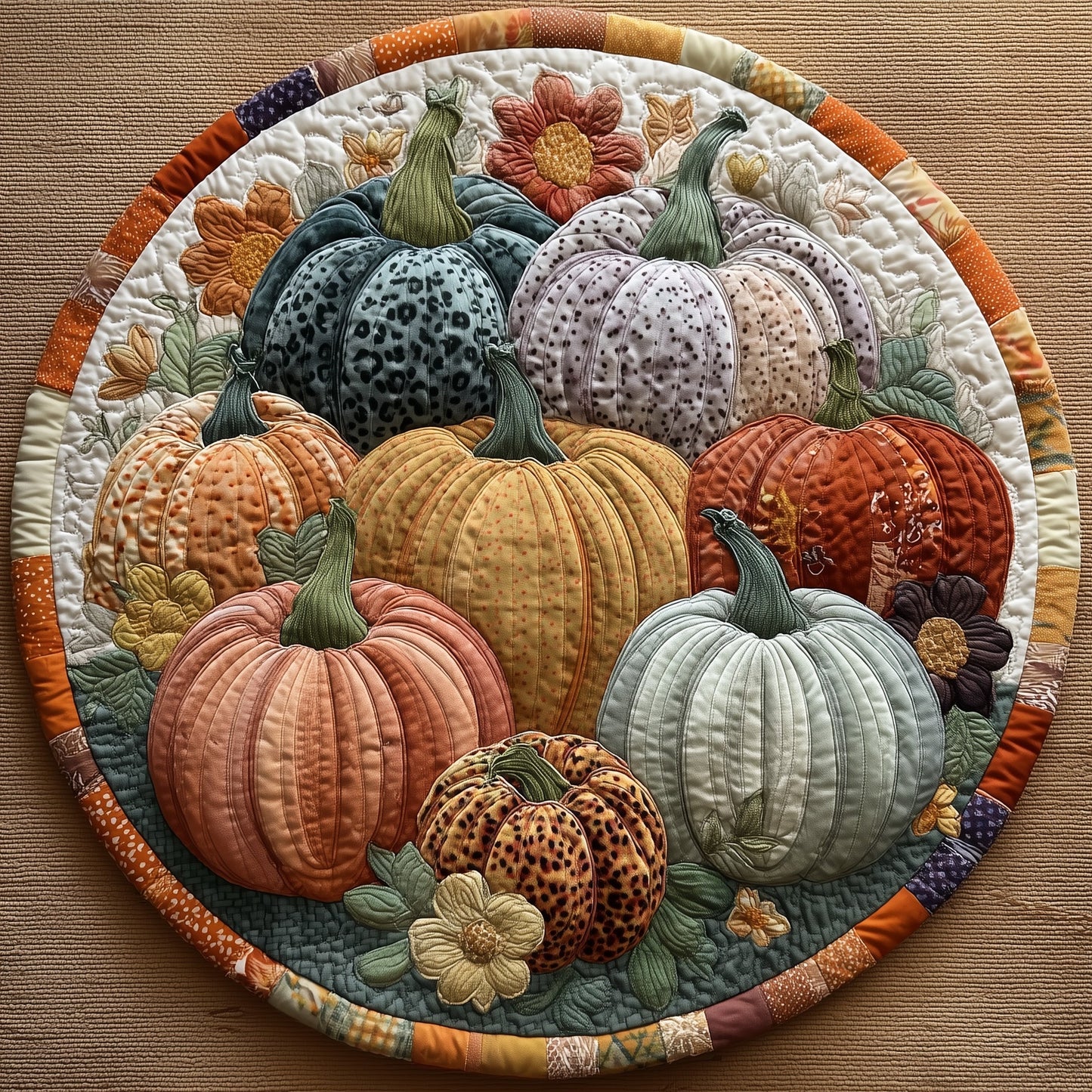 Pumpkin Patch Quilted Round Mat GFTOTP11028