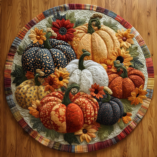Pumpkin Patch Quilted Round Mat GFTOTP11030