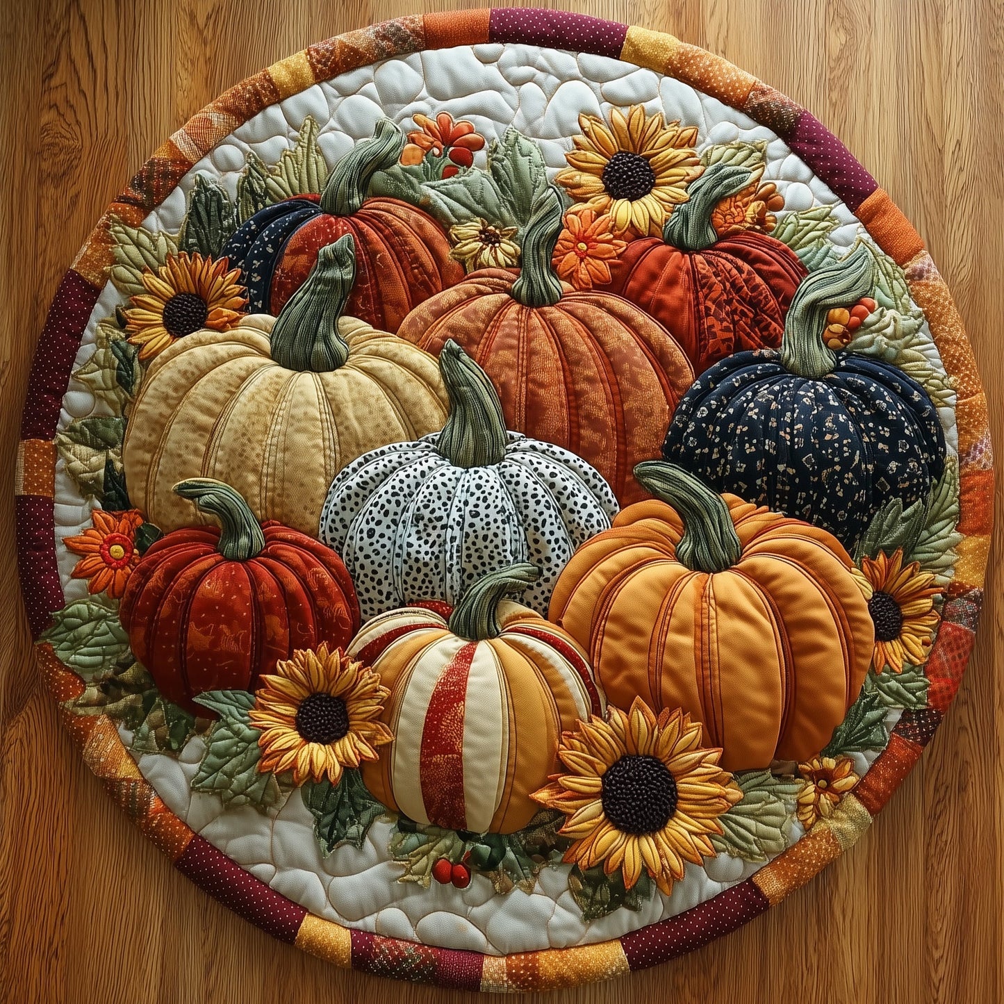 Pumpkin Patch Quilted Round Mat GFTOTP11031