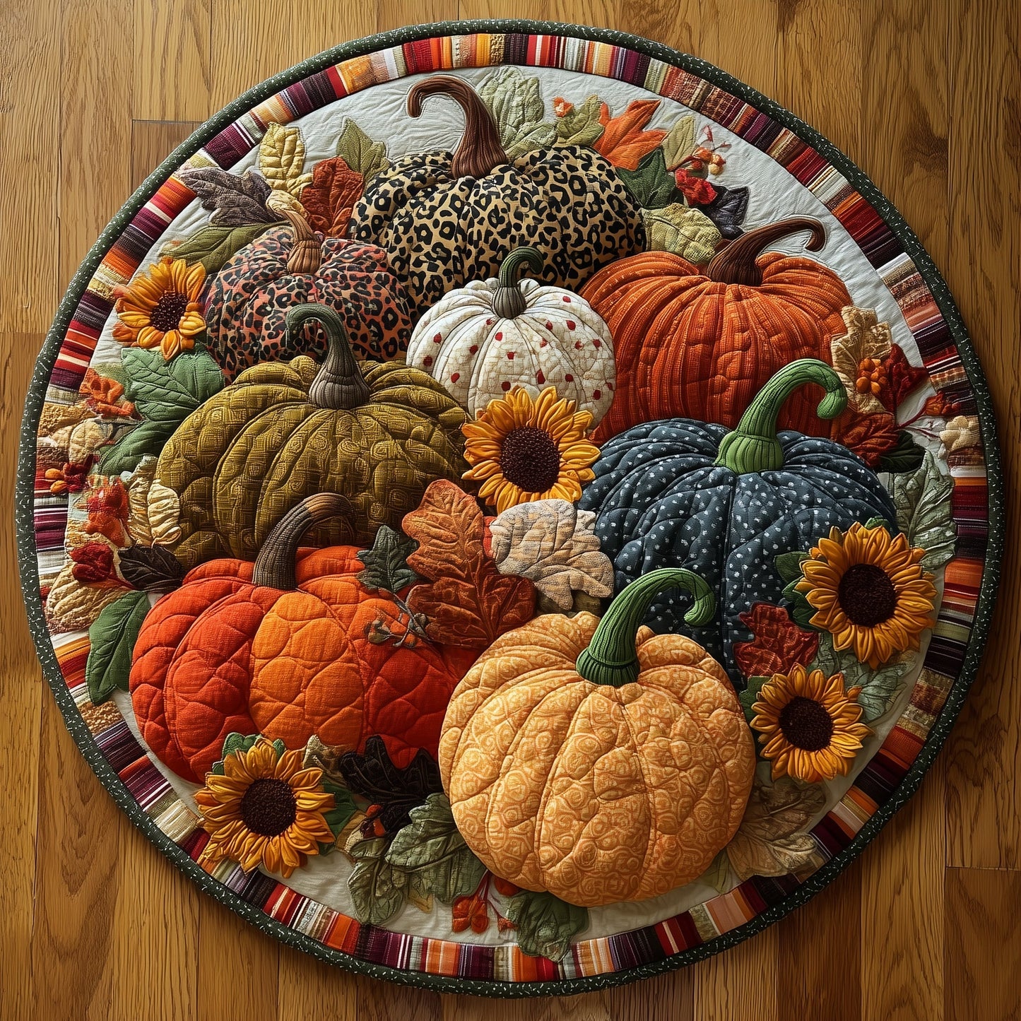 Pumpkin Patch Quilted Round Mat GFTOTP11032