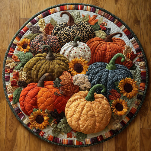 Pumpkin Patch Quilted Round Mat GFTOTP11032