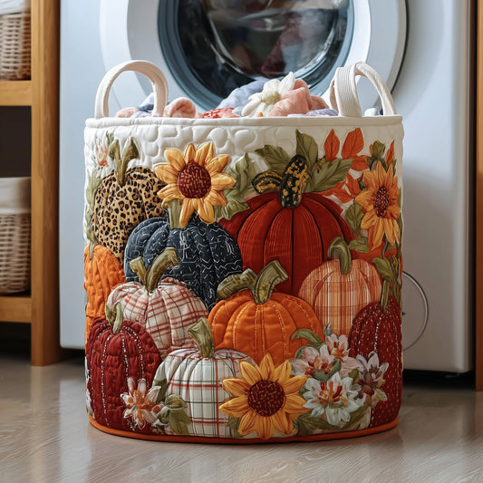 Crisp Autumn Patch Quilted Laundry Basket GFTOTP11053