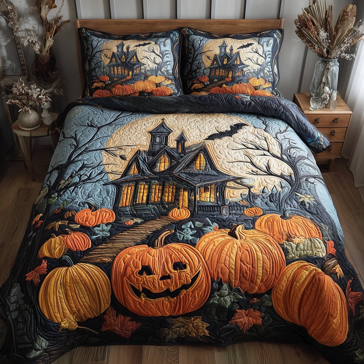 Spooky Manor 3-Piece Quilted Bedding Set GFTOTP11083