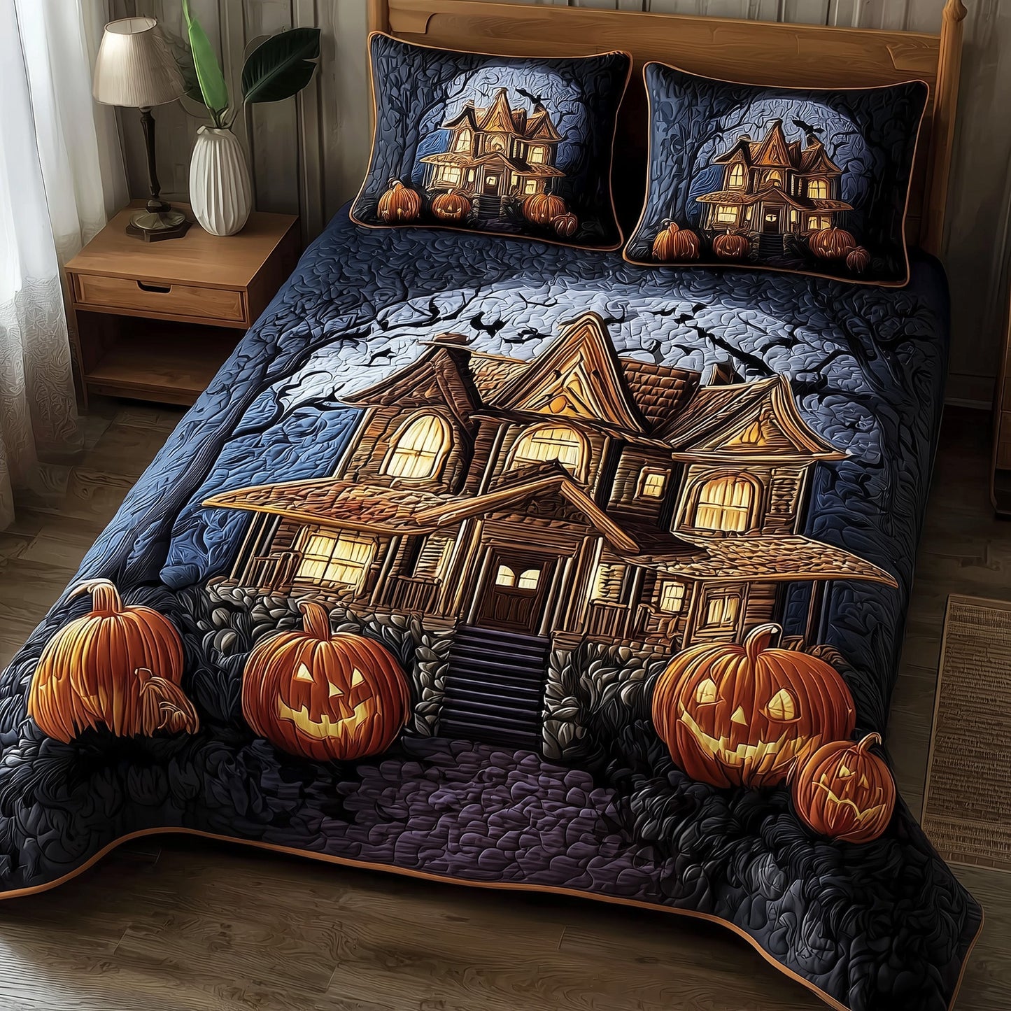 Spooky Manor 3-Piece Quilted Bedding Set GFTOTP11086