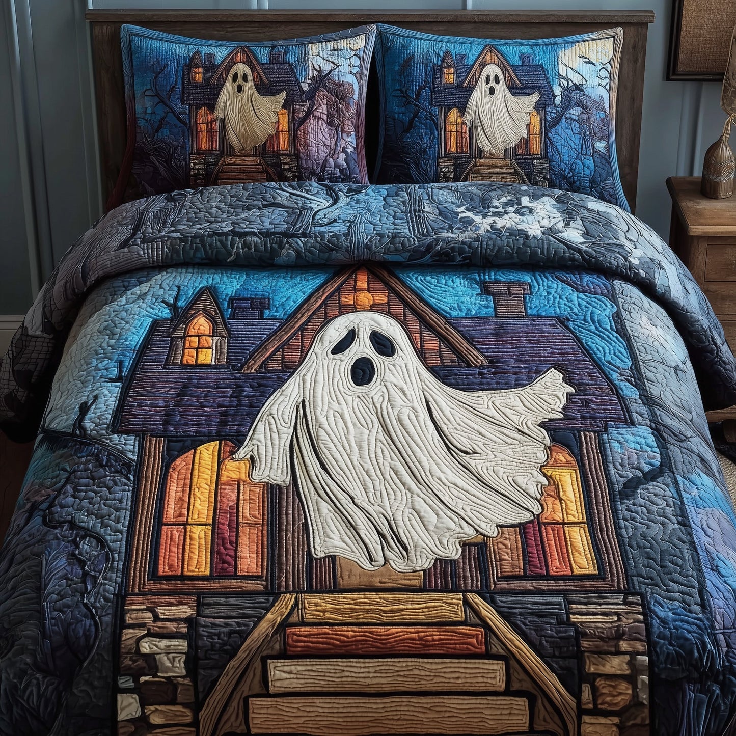 Ghostly Slumber 3-Piece Quilted Bedding Set GFTOTP11095