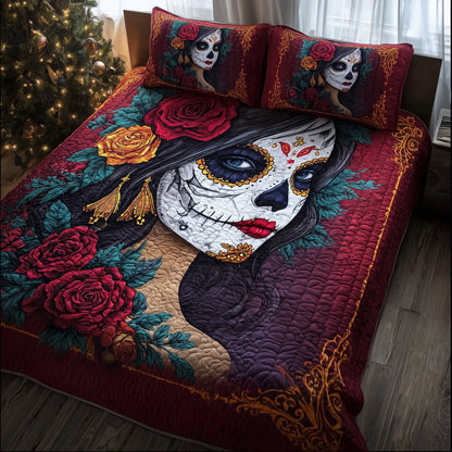 Dia de los Muertos 3-Piece Quilted Bedding Set GFTOTP11117