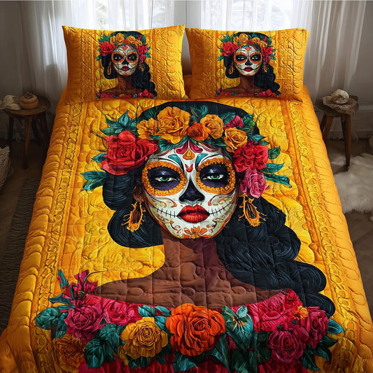 Dia de los Muertos 3-Piece Quilted Bedding Set GFTOTP11118