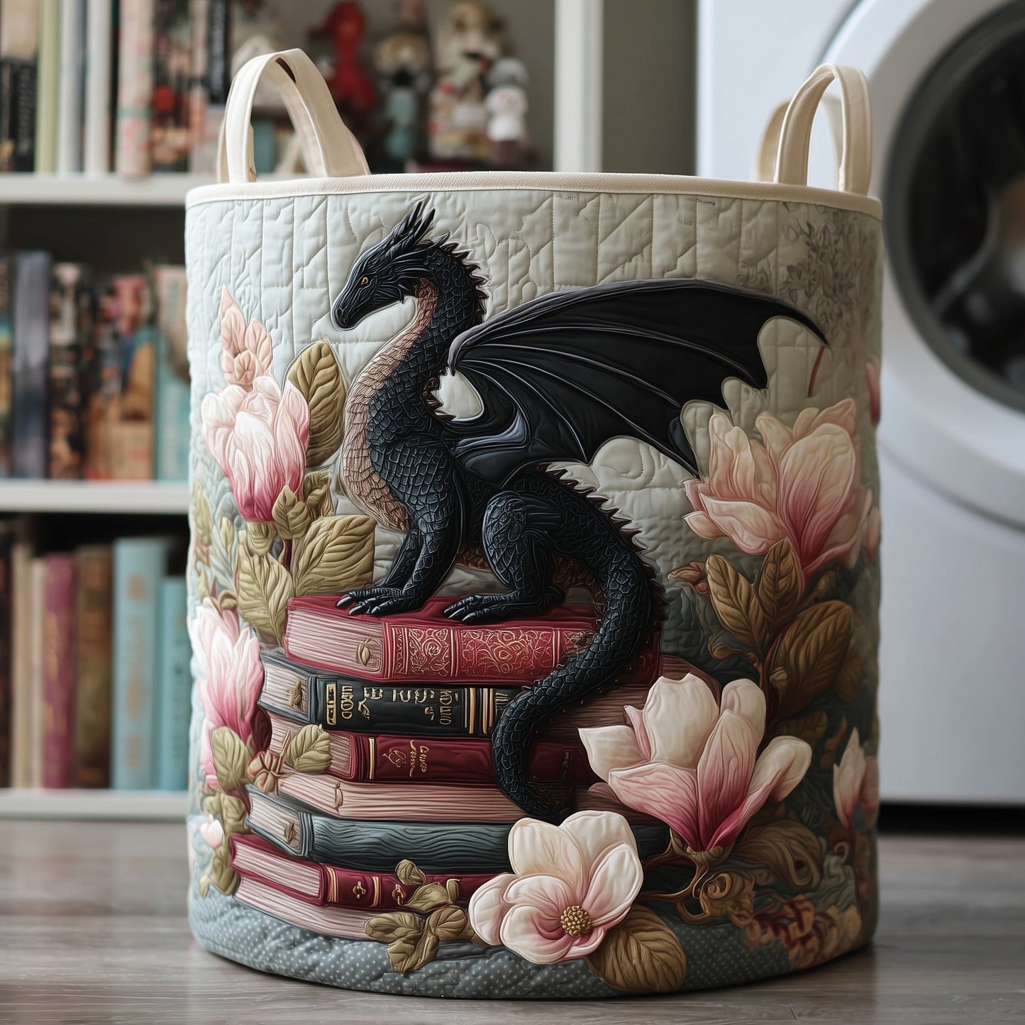 Library Dragon Quilted Laundry Basket GFTOTP11126