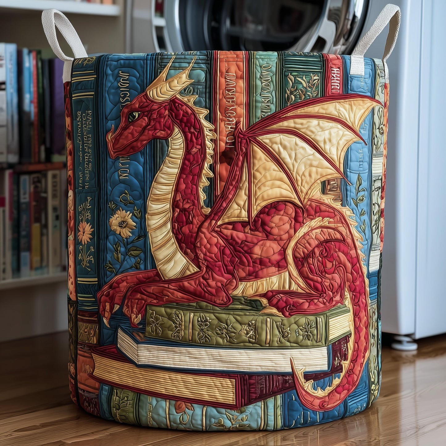 Library Dragon Quilted Laundry Basket GFTOTP11128