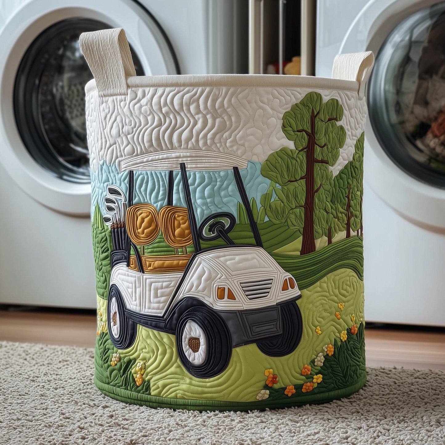 Fairway Dreams Quilted Laundry Basket GFTOTP11131