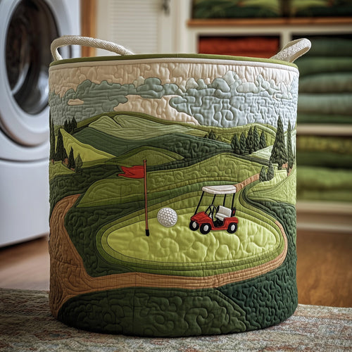 Fairway Dreams Quilted Laundry Basket GFTOTP11133