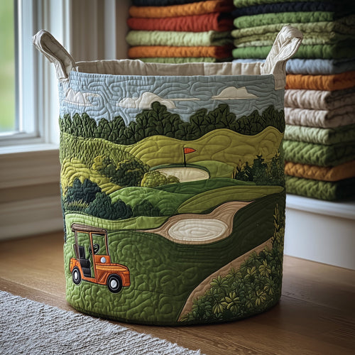 Fairway Dreams Quilted Laundry Basket GFTOTP11135