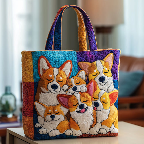 Corgi Charm Quilted Tote Bag GFTOTP11137