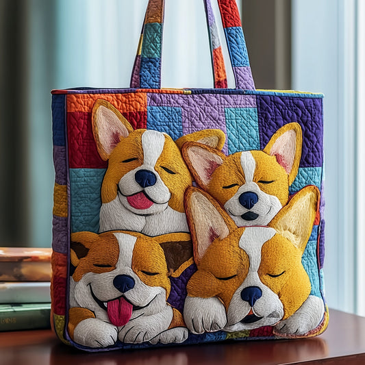 Corgi Charm Quilted Tote Bag GFTOTP11138