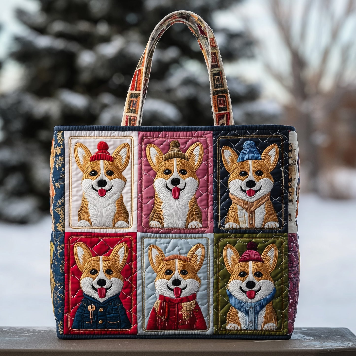 Corgi Charm Quilted Tote Bag GFTOTP11146