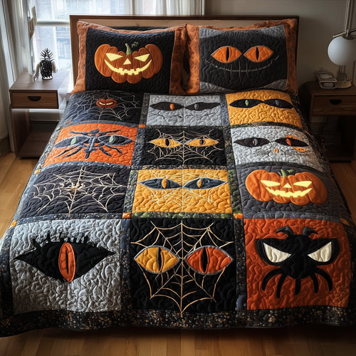 Creepy Halloween 3-Piece Quilted Bedding Set GFTOTP11149