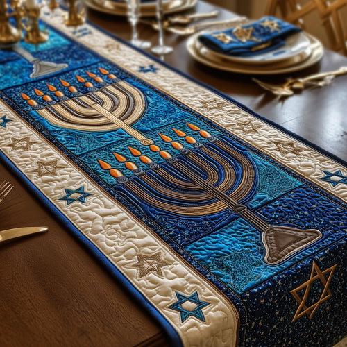 Hanukkah Stars Quilted Table Runner GFTOTP11159