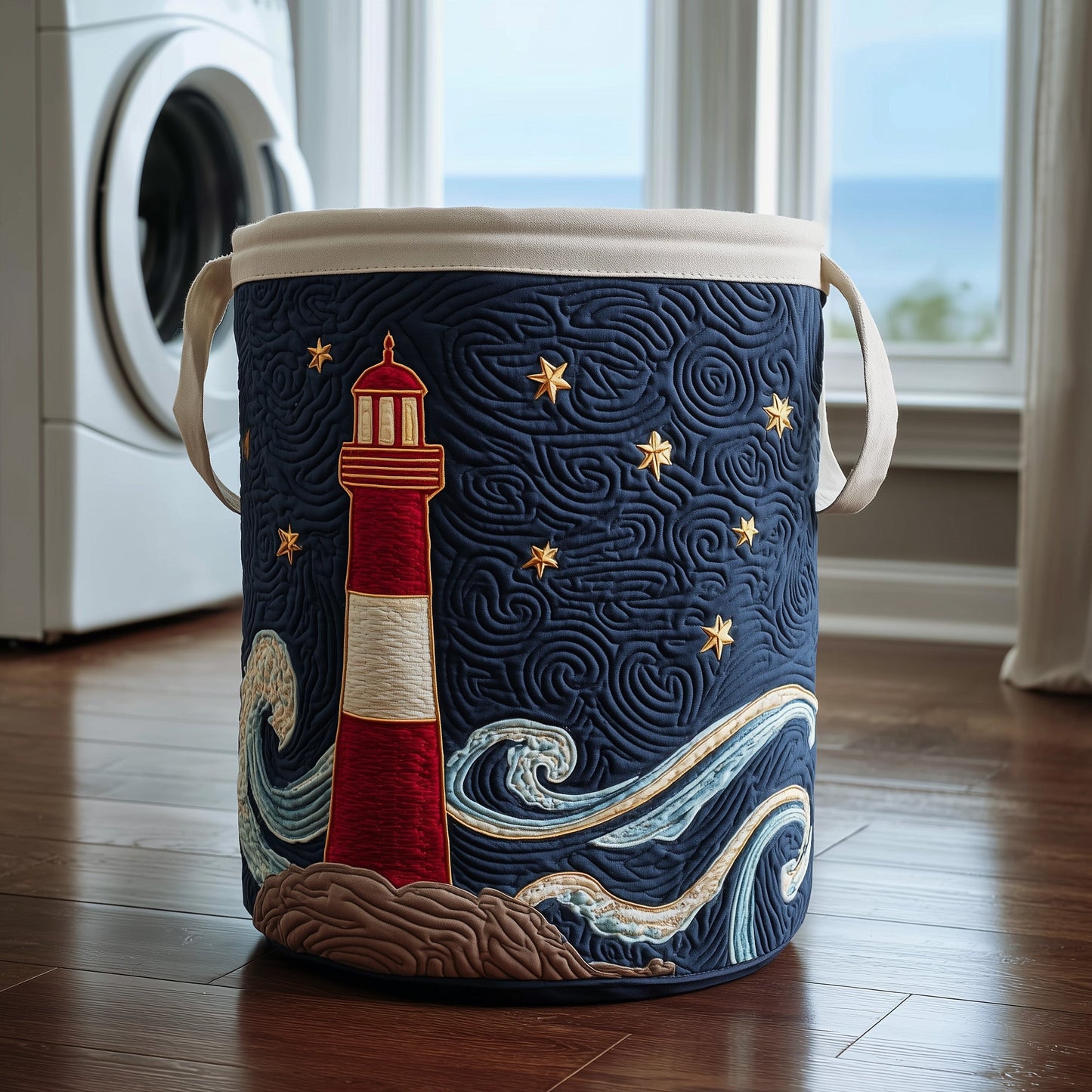 Lighthouse Quilted Laundry Basket GFTOTP11166
