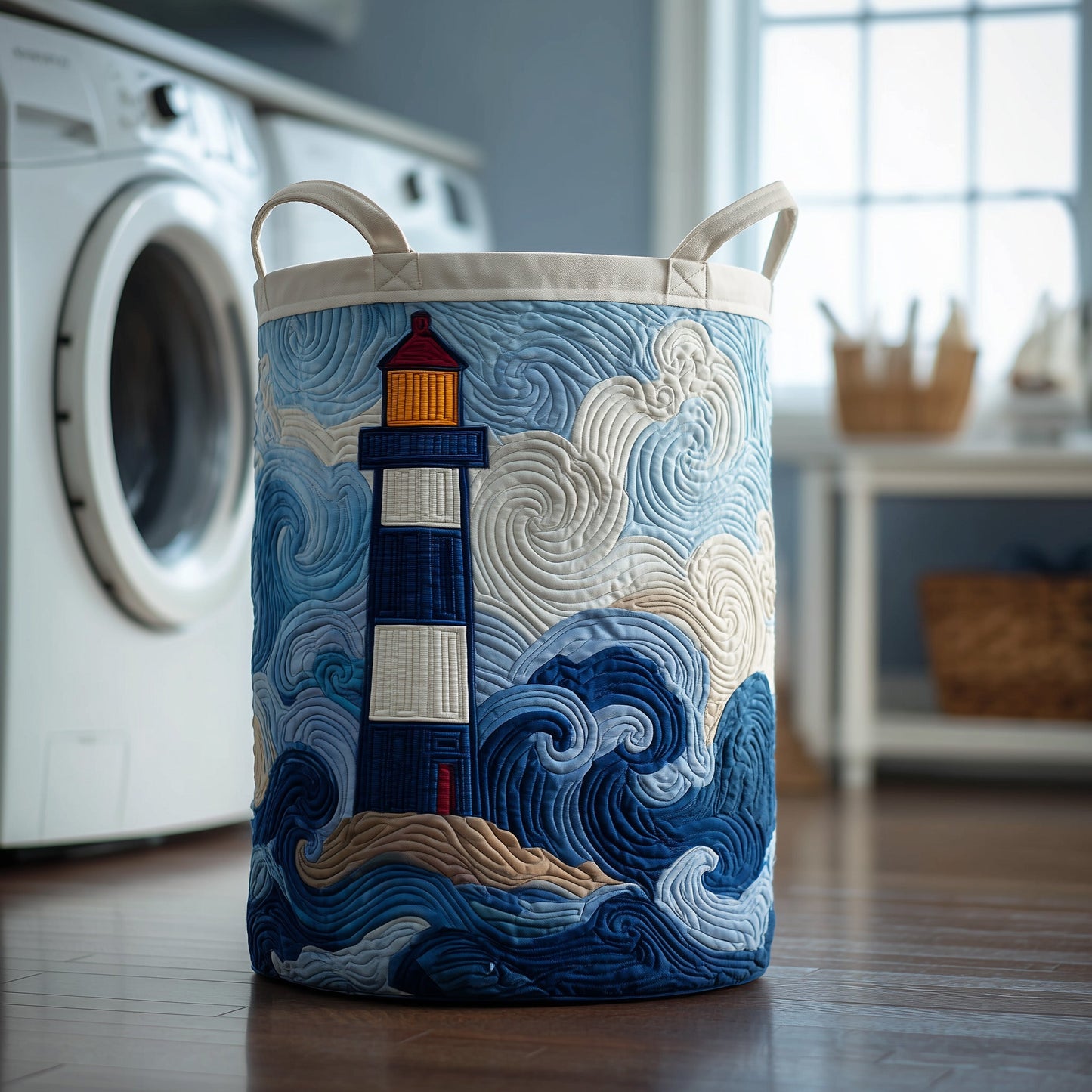 Lighthouse Quilted Laundry Basket GFTOTP11169