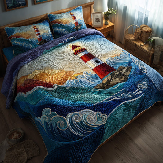 Lighthouse 3-Piece Quilted Bedding Set GFTOTP11172
