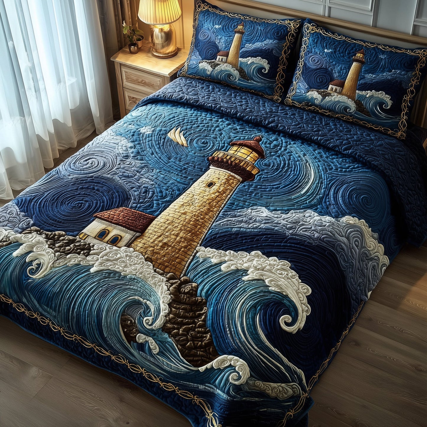 Lighthouse 3-Piece Quilted Bedding Set GFTOTP11173