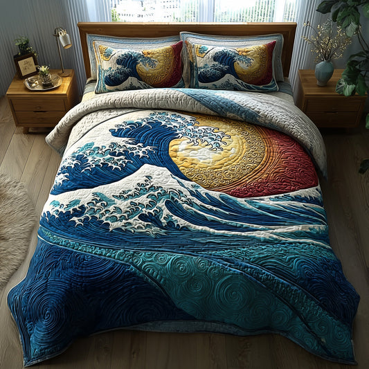 Wave 3-Piece Quilted Bedding Set GFTOTP11174