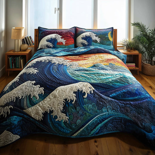 Wave 3-Piece Quilted Bedding Set GFTOTP11175