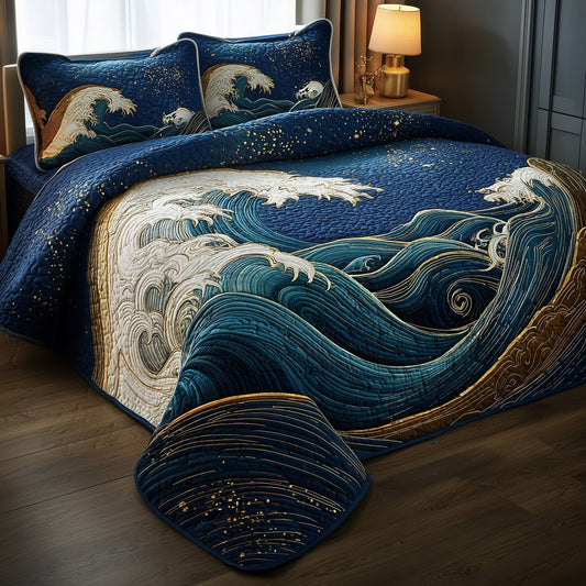 Wave 3-Piece Quilted Bedding Set GFTOTP11176