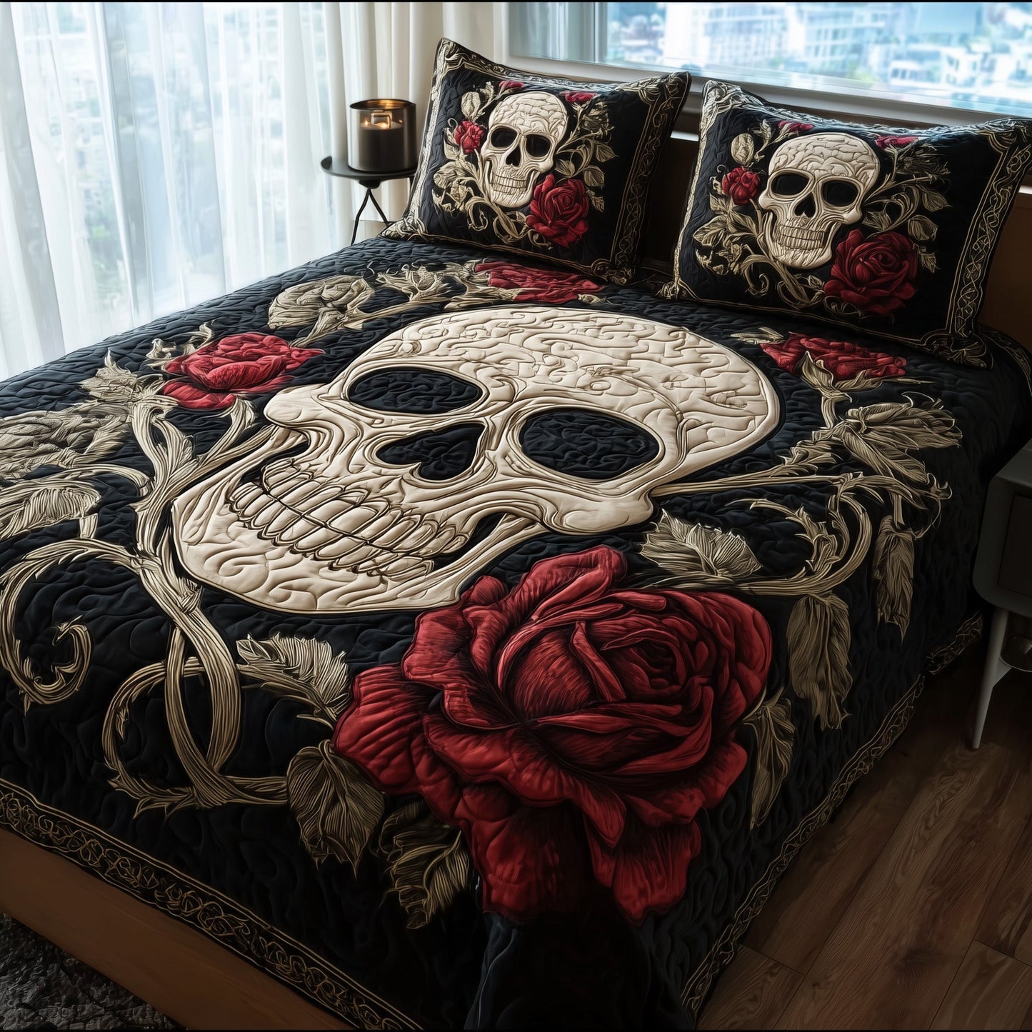 Skull Serenity 3-Piece Quilted Bedding Set GFTOTP11195