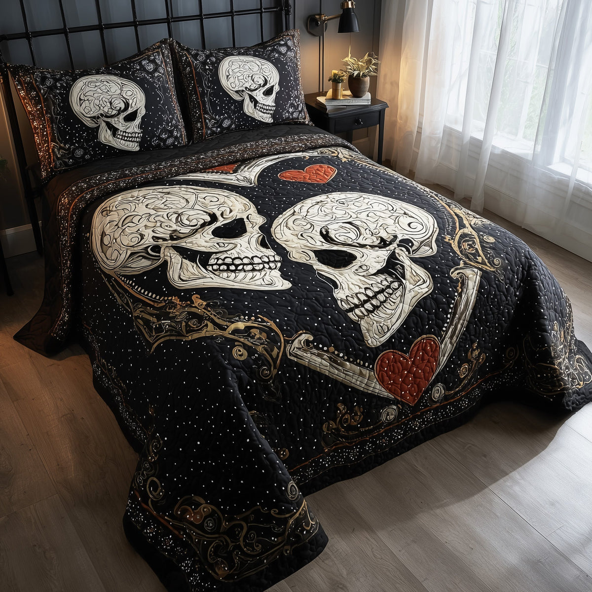 Skull Serenity 3-Piece Quilted Bedding Set GFTOTP11197
